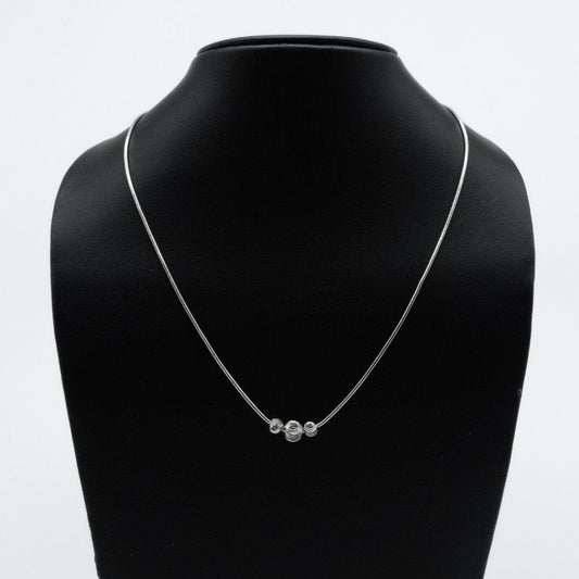 Three Bead Chain in 925 Silver - IAC Galleria