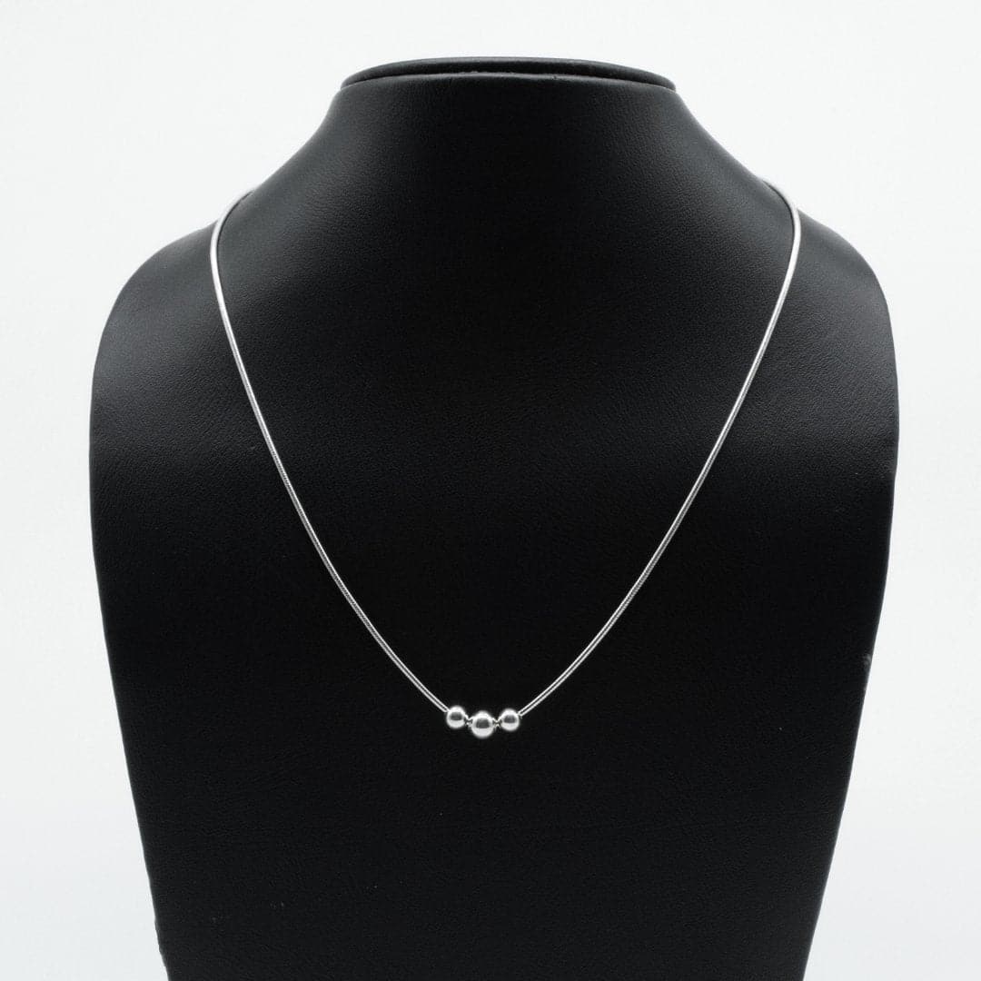 Three Bead Chain in 925 Silver - IAC Galleria