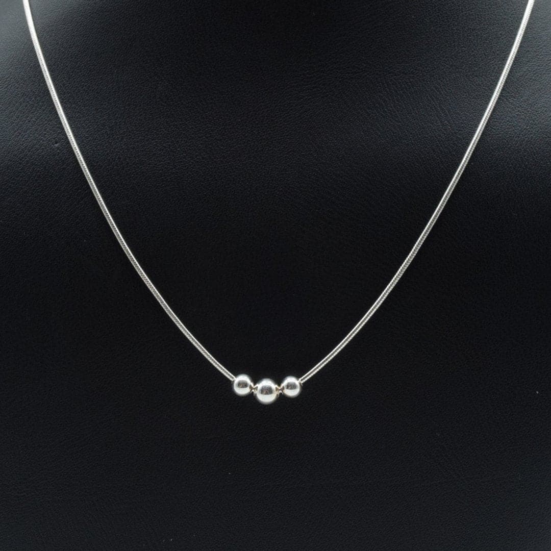 Three Bead Chain in 925 Silver - IAC Galleria