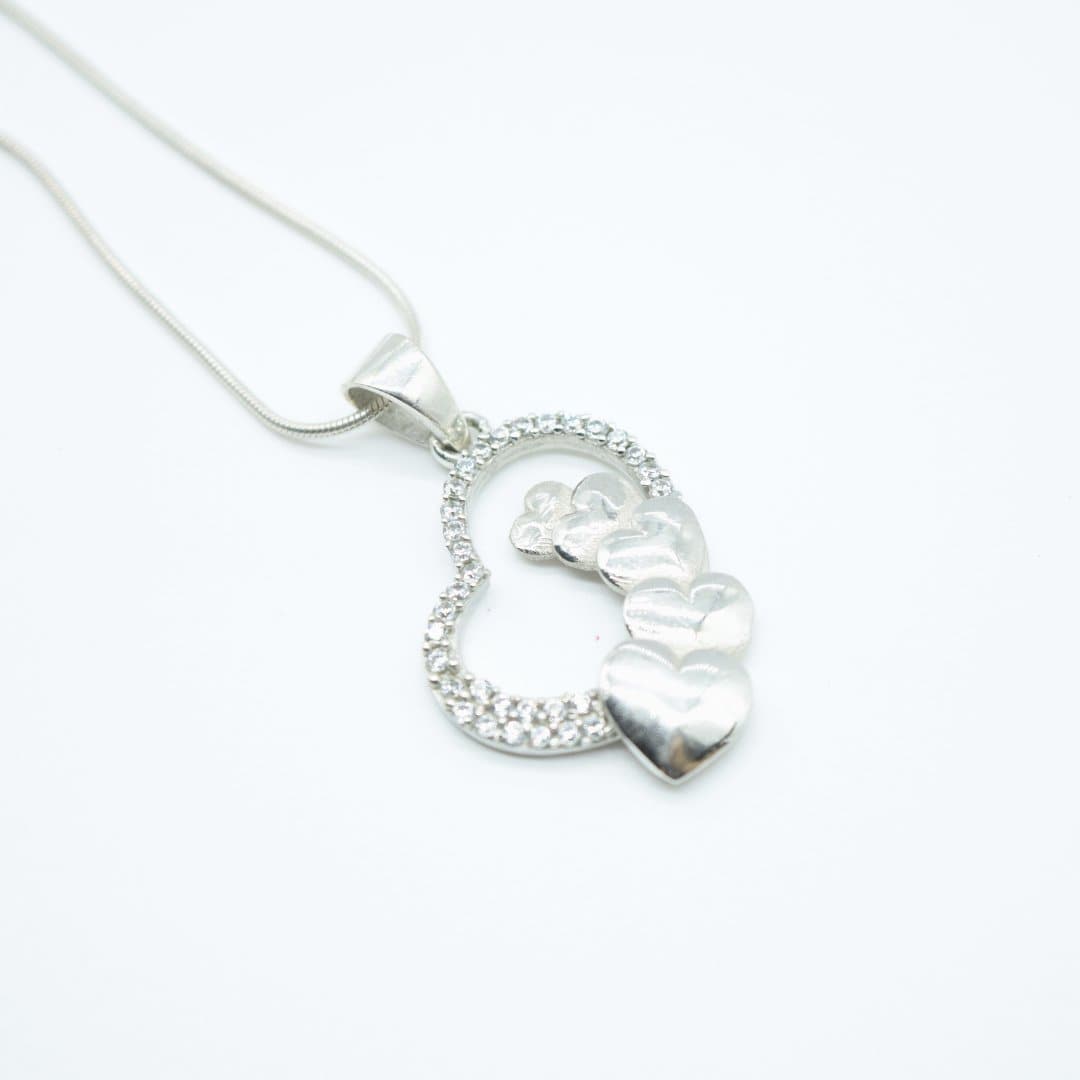 Trailing Heart Pendant in 925 Silver- Without Chain - IAC Galleria