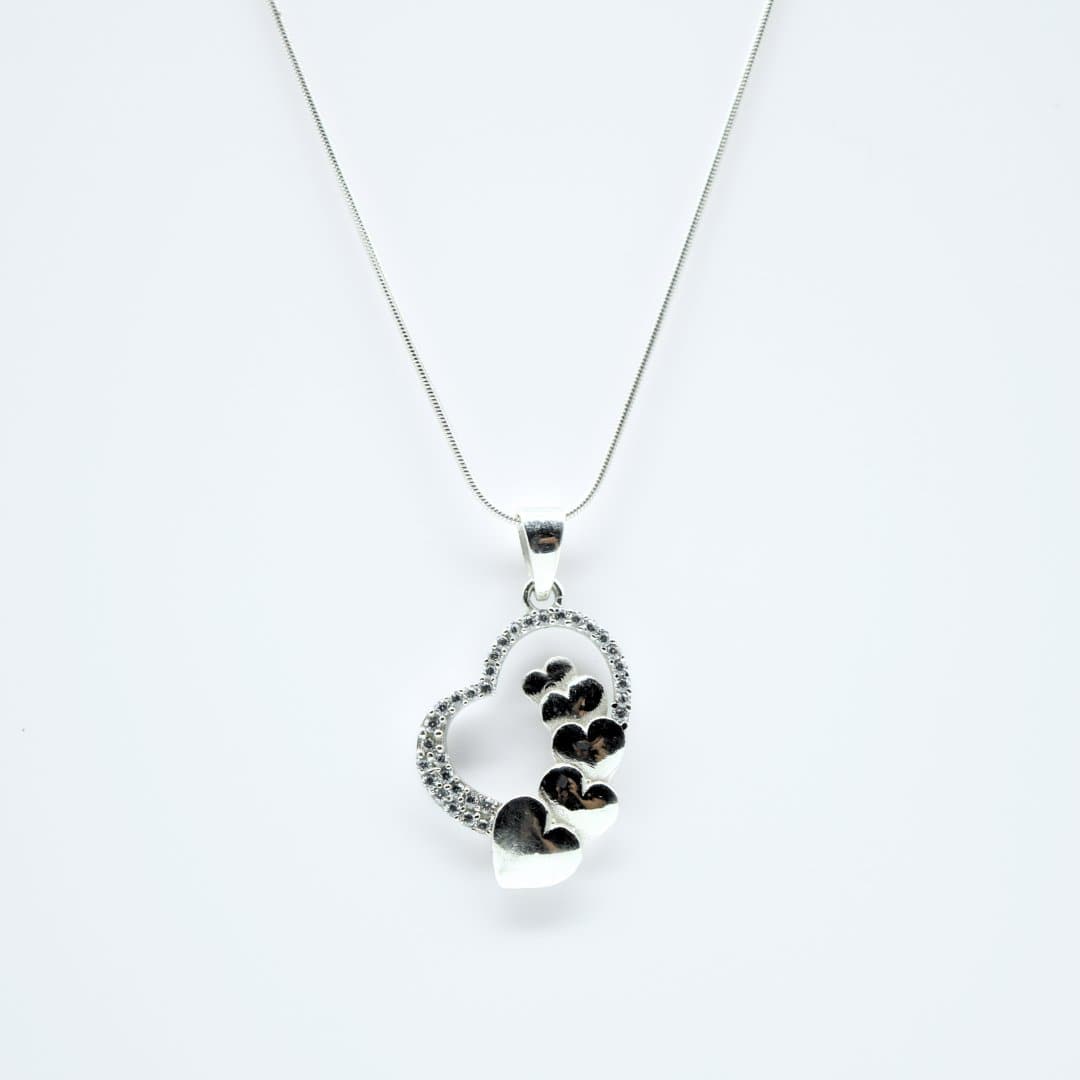 Trailing Heart Pendant in 925 Silver- Without Chain - IAC Galleria