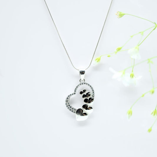 Trailing Heart Pendant in 925 Silver- Without Chain - IAC Galleria