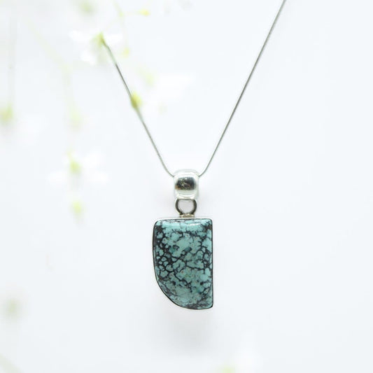 Turquoise Pendant in 925 Silver- Without Chain - IAC Galleria