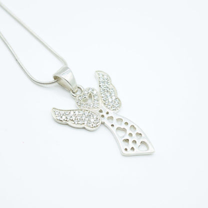 Zircon Angel Pendant in 925 Silver- Without Chain - IAC Galleria